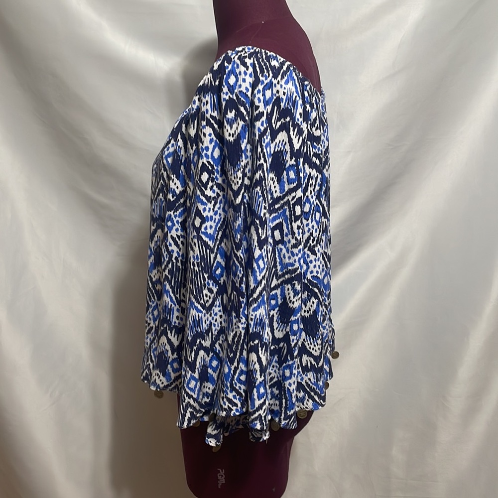 Lilly Pulitzer Delaney Blue Abstract long sleeve top size L - Picture 8 of 16